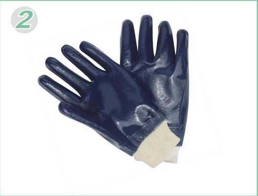 Mens Heavy Duty Nitrile Work Gloves with Fleeced Jersey Cotton Liner